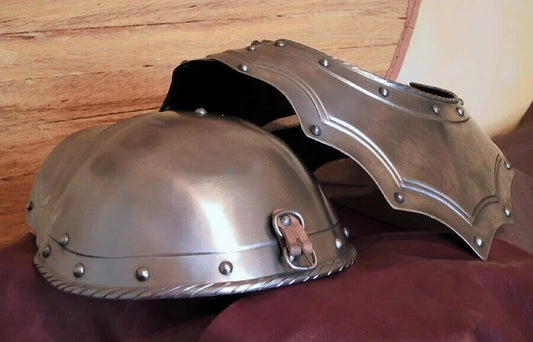 Medieval Armor Pair of pauldrons & gorget shoulder Larp knight Armor